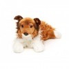 Uni-Toys - Collie à poils longs allongés - Visage marron - 41 cm de long - Chien en peluche, Collie - Peluche doudou