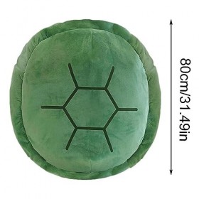 BBTISG Oreiller en coquille de tortue, 80 cm, jouet en forme de tortue, jouet doux et confortable vert 