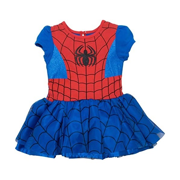 Marvel Spiderman Baby Girls Costume Dress, Leggings and Headband Set 18-24 Months 