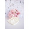 BABY NAT - Peluche Lapin avec Doudou Mouchoir - 15 cm - Guimauve Rose - Idée Cadeau Naissance - BN0218