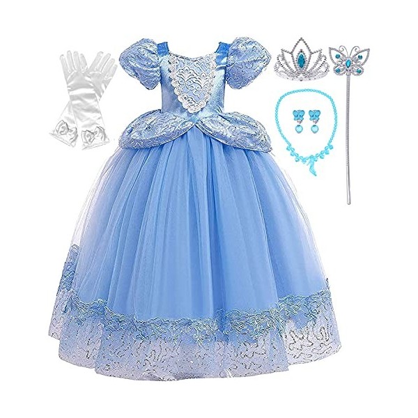 Romys Collection Costume de Cendrillon Bleu 4-5 Bleu 05.