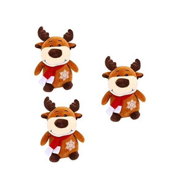 Toyvian 3 Pièces Poupée De Noël Poupée en Peluche De Noël Décorations du Père Noël Peluches De Noël Poupée en Peluche De Cerf