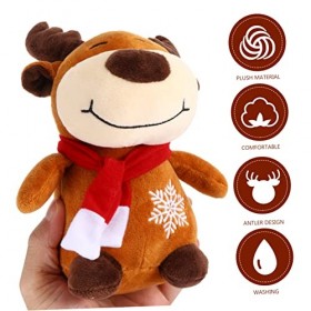 Toyvian 3 Pièces Poupée De Noël Poupée en Peluche De Noël Décorations du Père Noël Peluches De Noël Poupée en Peluche De Cerf