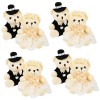 Toyvian 4 Pièces Poupée Ours De Mariage Peluche Mignon Poupée Ours en Peluche Faveur De Fête en Peluche Jouet pour Enfants Pe