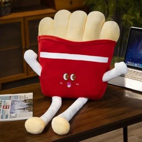 GagaLu Mignon Dessin animé en Peluche Burger Frites Jouet Peluche Nourriture Oreiller Enfants Jouets Cadeaux d’Anniversaire 3