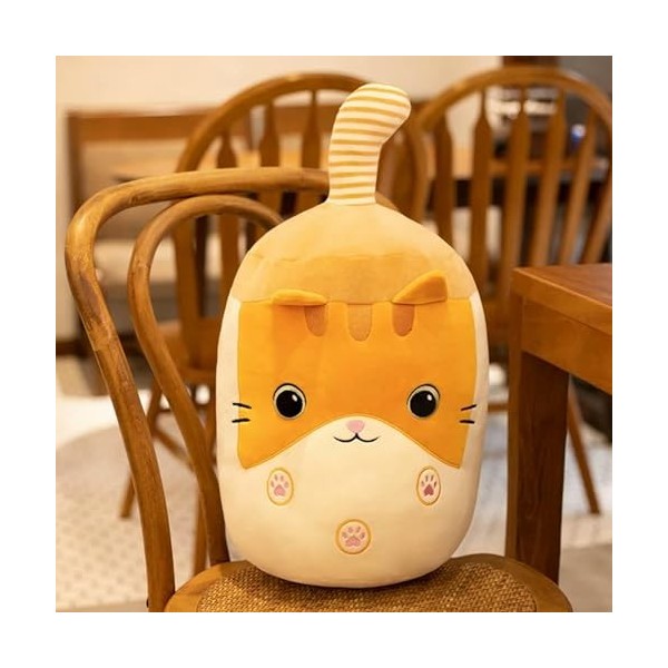GagaLu Bubble Tea Peluche Jouet Peluche Chat Chien Forme Lait Thé Poupée Fruit Tasse À Thé Oreiller Enfants Jouets Cadeau D’A