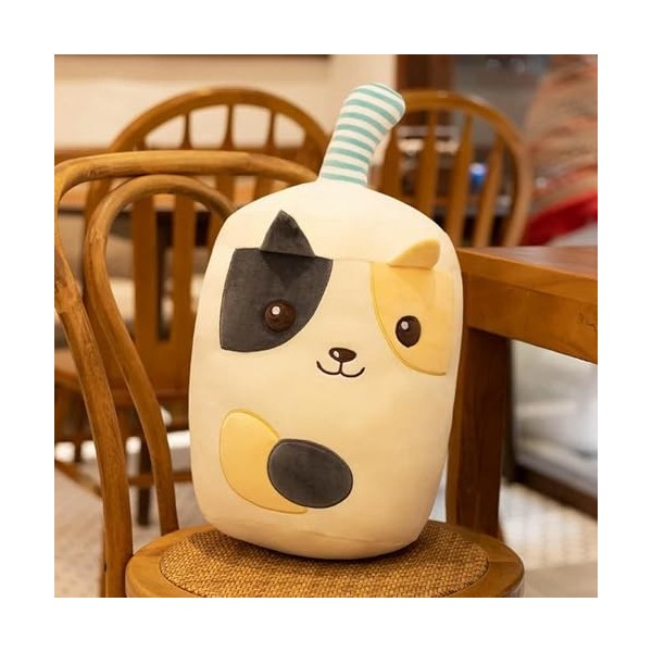 GagaLu Bubble Tea Peluche Jouet Peluche Chat Chien Forme Lait Thé Poupée Fruit Tasse À Thé Oreiller Enfants Jouets Cadeau D’A