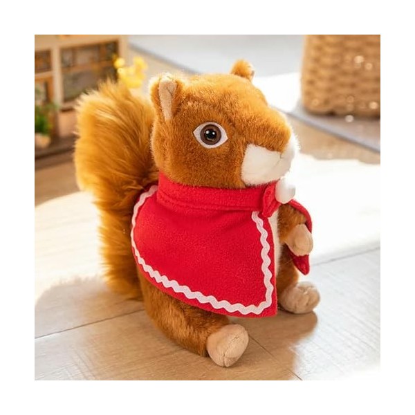 NOpinz Écureuil Jouets en Peluche réaliste Monde Animal Animal Peluche Grand Parapluie Queue Animal Peluche Cadeaux 30cm 2