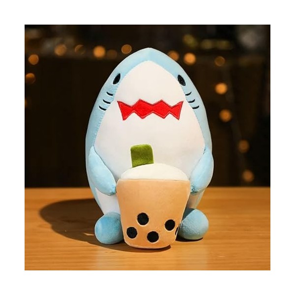 Super Doux Requin en Peluche Jouet Bulle Lait en Peluche Animal Câlin Doux Peluche Ours Jouet Anniversaire Cadeau De Noël 20c