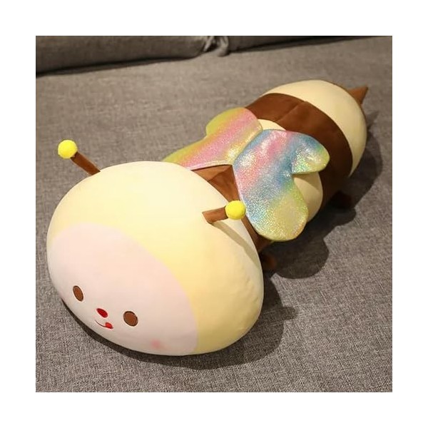 NOpinz Mignon Arc-en-Ciel Ailes Abeille Peluche Jouet Haute Qualité Peluche Poupée Cylindrique Coussin Doux Poupée Canapé Déc