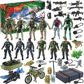 JOYIN Ensemble de Jouets de Base Militaire Comprenant Une Base Militaire,  des Véhicules Militaires, des Figurines d'action d'hommes de l'Armée et des  Accessoires d'Équipement d'Arme Jouets de Combat