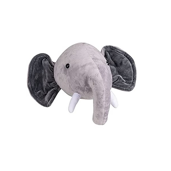 Animal en peluche adorable éléphant gris 24 x 26 x 44 cm- peluche pour décoration murale dans les chambres denfants, fabriqu