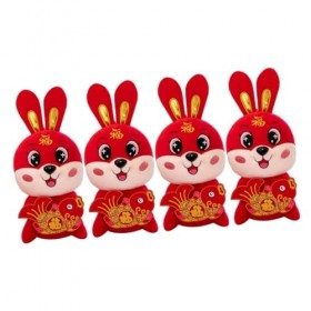 SAFIGLE 4 Pièces Lapin De Poisson De Bon Augure Poupée De Lapin en Peluche en Peluche Jouet De Mascotte De Lapin Adorable Déc