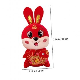 SAFIGLE 4 Pièces Lapin De Poisson De Bon Augure Poupée De Lapin en Peluche en Peluche Jouet De Mascotte De Lapin Adorable Déc