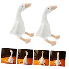 ibasenice 2 Pièces Grande Poupée doie Blanche Cygne en Peluche Jumbo Peluche Poupée Jouets Oreiller Animal Kawaii Animal Pou
