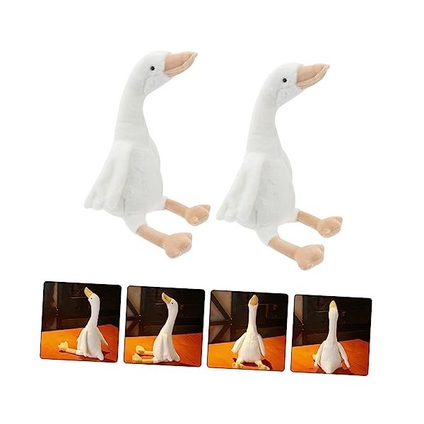 ibasenice 2 Pièces Grande Poupée doie Blanche Cygne en Peluche Jumbo Peluche Poupée Jouets Oreiller Animal Kawaii Animal Pou