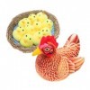 ERINGOGO 1 Jeu Peluche Poussin Peluche Chucky Poussins Poulet Poule avec Poussin Bébé Poulet en Peluche Décoration De Poulet 