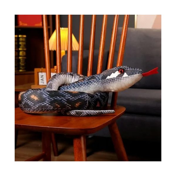 Peluche Douce Jouet Géant Long Serpent Animal Python Jouet Peluche Poupée Cadeau De Noël pour Enfants 210cm A