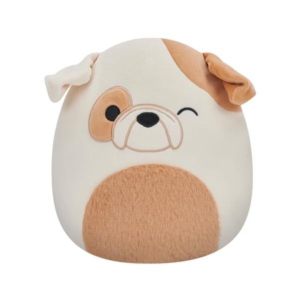 Squishmallows Originaux 19cm Brock Le Bouledogue clin dœil au Ventre Duveteux, Ajoute Brock à Ton équipe, Peluche Ultra Douc