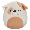 Squishmallows Originaux 19cm Brock Le Bouledogue clin dœil au Ventre Duveteux, Ajoute Brock à Ton équipe, Peluche Ultra Douc