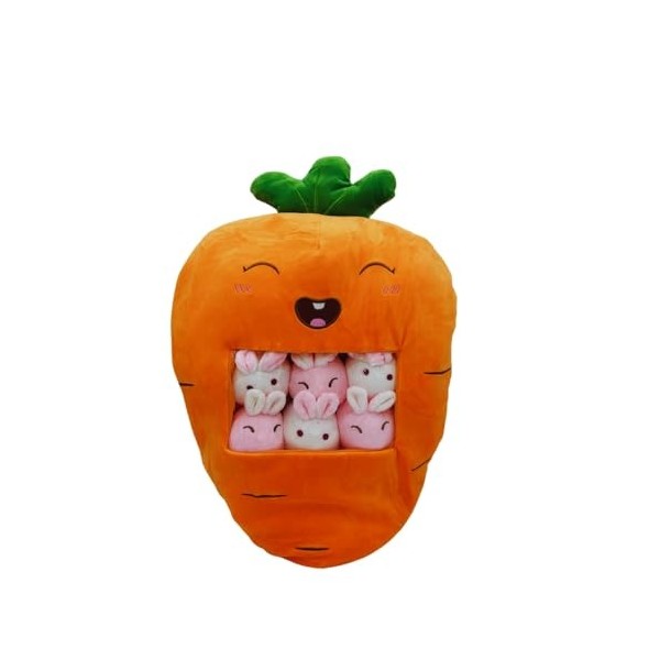 Oreiller mignon en peluche avec carottes super douces et mignonnes pour enfants et adultes, animaux en peluche détachable, ex