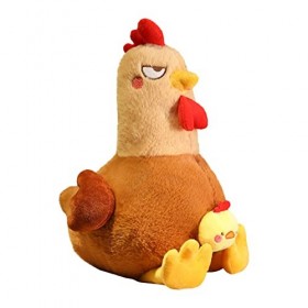 Peluche de Poule Mignon Poupée Poulet Blanc 55CM Animal en Peluche Poulet en Peluche Jouet Décorative Poupée de Poule Doux Et