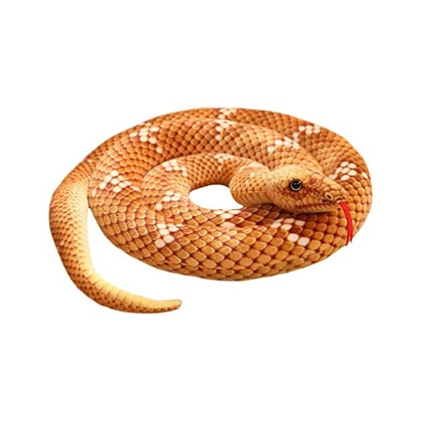 en Peluche Géant Serpent Animal en Peluche Jouet Serpent Modèle Effrayant Python Serpent Poupée Drôle Zoo Animal Corps Oreill