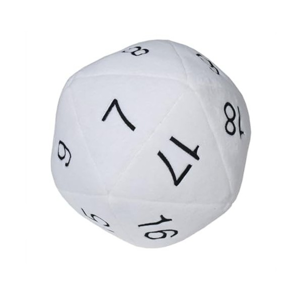 Ultra Pro Dés Fantaisie en Peluche D20 - Blanc avec numérotation Noire - E-84949