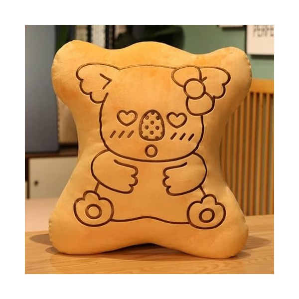 LfrAnk Kawaii Couple Koala Impression Peluche Oreiller Bande Dessinée Cookie Pad en Peluche Jouet Fille Lit Cadeau Cadeau D’A