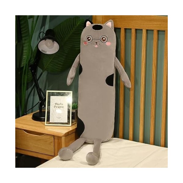Dessin animé Long Chat Tapis de Couchage Oreiller Mignon Chat Jambes Peluche Jouets pour Enfants Fille Cadeau d’Anniversaire 
