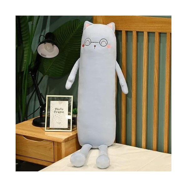 Dessin animé Long Chat Tapis de Couchage Oreiller Mignon Chat Jambes Peluche Jouets pour Enfants Fille Cadeau d’Anniversaire 