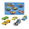 Hot Wheels 5 véhicules Color Shifters, Lot de Petites Voitures Miniatures changeant de Couleur dans leau + City Mega Garage,