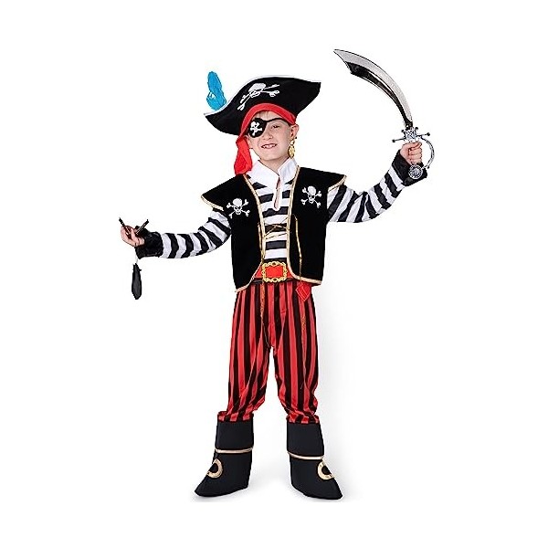 Spooktacular Creations Costume de capitaine féroce Halloween Child Boy Pirate avec accessoires pour se déguiser