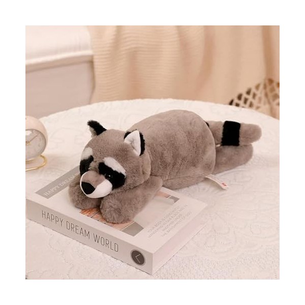 Kawaii Dessin animé Animal Raton Laveur Renard Peluche Jouet Peluche Doux Long Oreiller poupée Coussin Enfants Fille Cadeau A