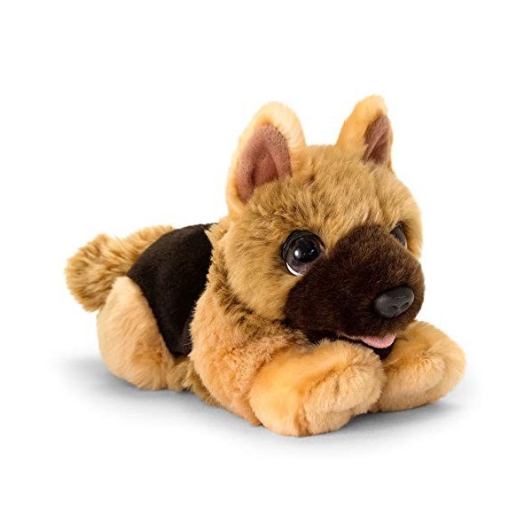 Lashuma Keel Toys - Peluche chien berger - Doudou - Couché - 32 cm - En tissu - Beige