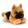 Lashuma Keel Toys - Peluche chien berger - Doudou - Couché - 32 cm - En tissu - Beige