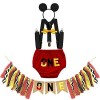 MYRISAM Déguisement de Mickey pour 1er Anniversaire Bébé Cake Smash Photo Prop Carnaval Halloween Costume Bloomers Noeud Papi