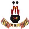 MYRISAM Déguisement de Mickey pour 1er Anniversaire Bébé Cake Smash Photo Prop Carnaval Halloween Costume Bloomers Noeud Papi