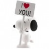 Schleich- Snoopy/Peanuts Cake Topper Décoration pour Gâteaux Figurine Pancarte I Love You en PVC, 22006, Multicolore, Taille 