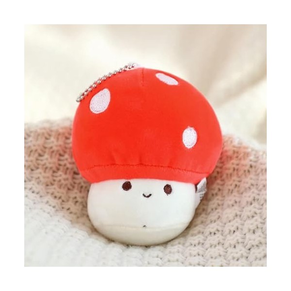 Kawaii coloré Champignon en Peluche Porte-clés Sac Pendentif Jouet en Peluche Mignon en Peluche Plante Shiitake Champignon Pe