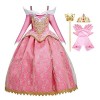 FMYFWY Costume de Carnaval Filles Princesse Robe de Aurora La Belle au Bois Dormant Déguisements Cosplay Halloween Noël Fête 