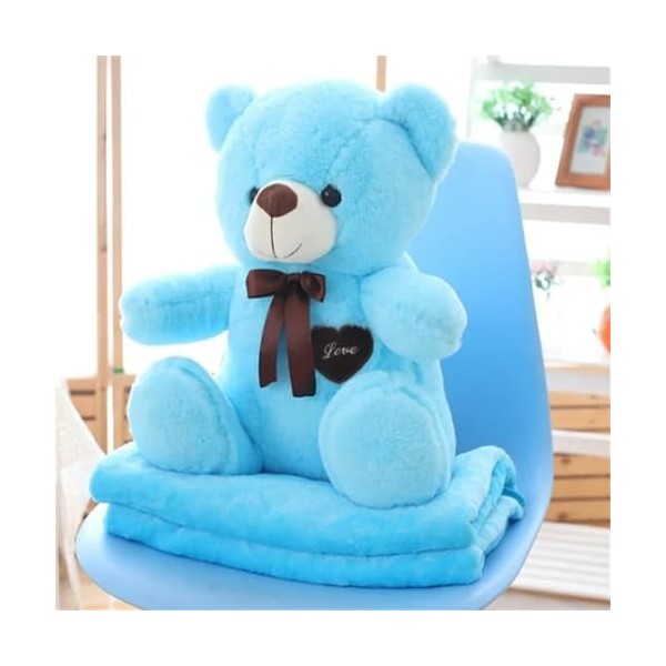 PaMut Mignon Ours en Peluche Jouet en Peluche Petite poupée Tapis Ours en Peluche Couverture d’été Cool climatiseur Couvertur