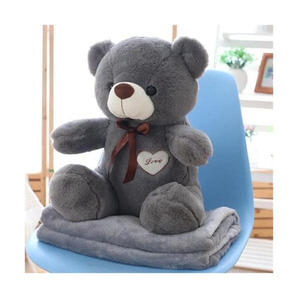 PaMut Mignon Ours en Peluche Jouet en Peluche Petite poupée Tapis Ours en Peluche Couverture d’été Cool climatiseur Couvertur