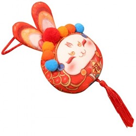 Totority 4 Pièces Chanceux Lapin Poupée Pendentif 2023 Printemps Festival Ornement Lapin Porte Cheminée Suspendue 2023 Zodiaq