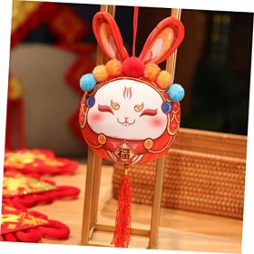 Totority 4 Pièces Chanceux Lapin Poupée Pendentif 2023 Printemps Festival Ornement Lapin Porte Cheminée Suspendue 2023 Zodiaq