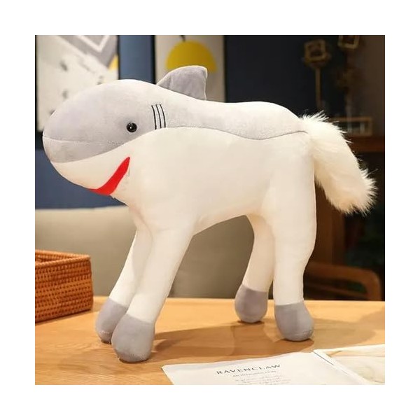 NOpinz Jouets en Peluche, tête de Requin en Peluche, Corps de Cheval, Coussin de mer créatif, garçon, décoration de la Maison