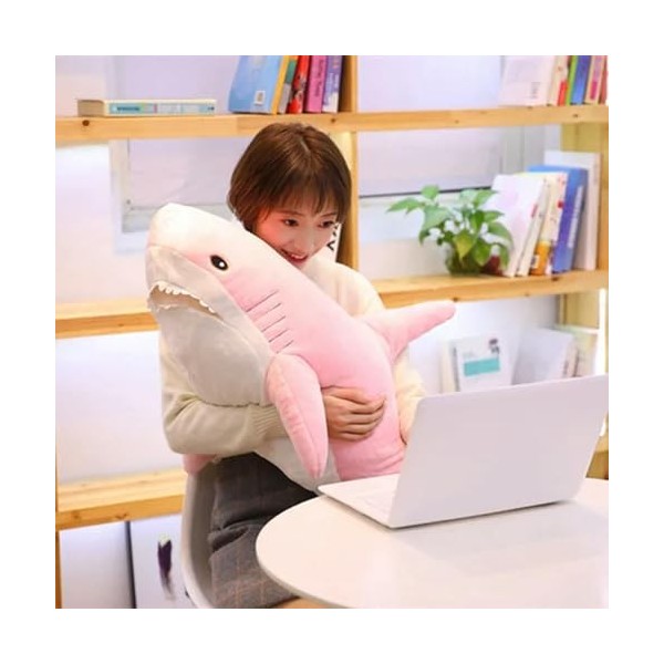 SaruEL Requin Géant Peluche Jouet en Peluche Animal Lecture Coussin Anniversaire Cadeau Coussin Poupée Enfants Cadeau 100cm 1