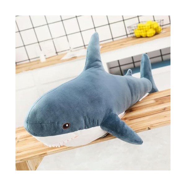 SaruEL Requin Géant Peluche Jouet en Peluche Animal Lecture Coussin Anniversaire Cadeau Coussin Poupée Enfants Cadeau 100cm 1