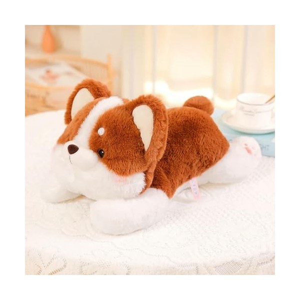 EacTEL Nouveau Mignon Corgi Chien en Peluche Jouet Dessin Animé Chiot Poupée Oreiller Kawaii Peluche Enfants Jouet Fille Cade