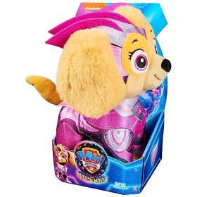 Paw Patrol: The Mighty Kinofilm Skye Super Héros Peluche 30 cm avec uniforme pailleté et cape pour tout-petits